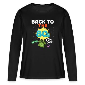 14 - back to the 80's 25.png - T-shirt manches longues Premium bio Femme - noir - Devant - Julia (174cm)