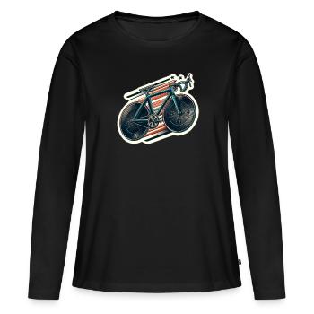 Vélo de gravier - T-shirt manches longues Premium bio Femme - noir - Devant - Julia (174cm)