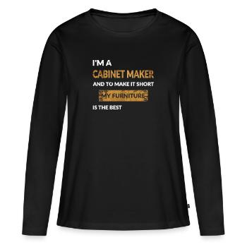 Menuisiers menuisiers menuisiers - T-shirt manches longues Premium bio Femme - noir - Devant - Julia (174cm)