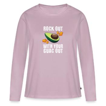 Avocado Fruit Cool Rock Out With Your Guac Out - Women's Premium Organic Long Sleeve Shirt - dusky pink - Front - Julia (174cm)