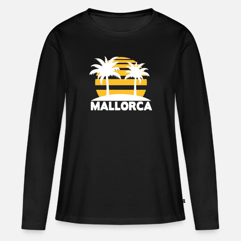 Mallorca - Frauen Premium Bio Langarmshirt - Schwarz