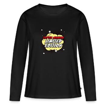 super maman édition limitée - T-shirt manches longues Premium bio Femme - noir - Devant - Julia (174cm)