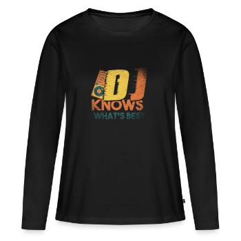 DJ - T-shirt manches longues Premium bio Femme - noir - Devant - Julia (174cm)