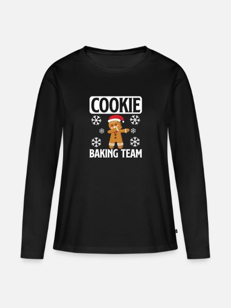 Dabbing Lebkuchen - Frauen Premium Bio Langarmshirt - Schwarz