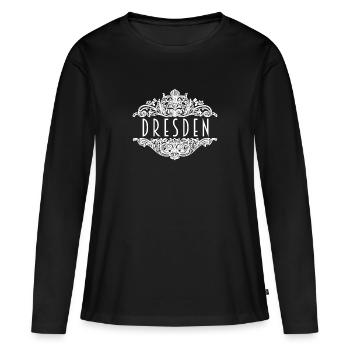 Dresde - T-shirt manches longues Premium bio Femme - noir - Devant - Julia (174cm)