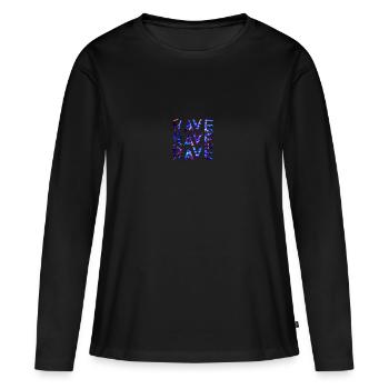 Rave Rave Rave - T-shirt manches longues Premium bio Femme - noir - Devant - Julia (174cm)