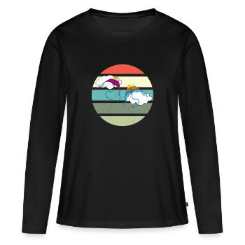 Cerfs-volants volants - Kitesurfer - T-shirt manches longues Premium bio Femme - noir - Devant - Julia (174cm)