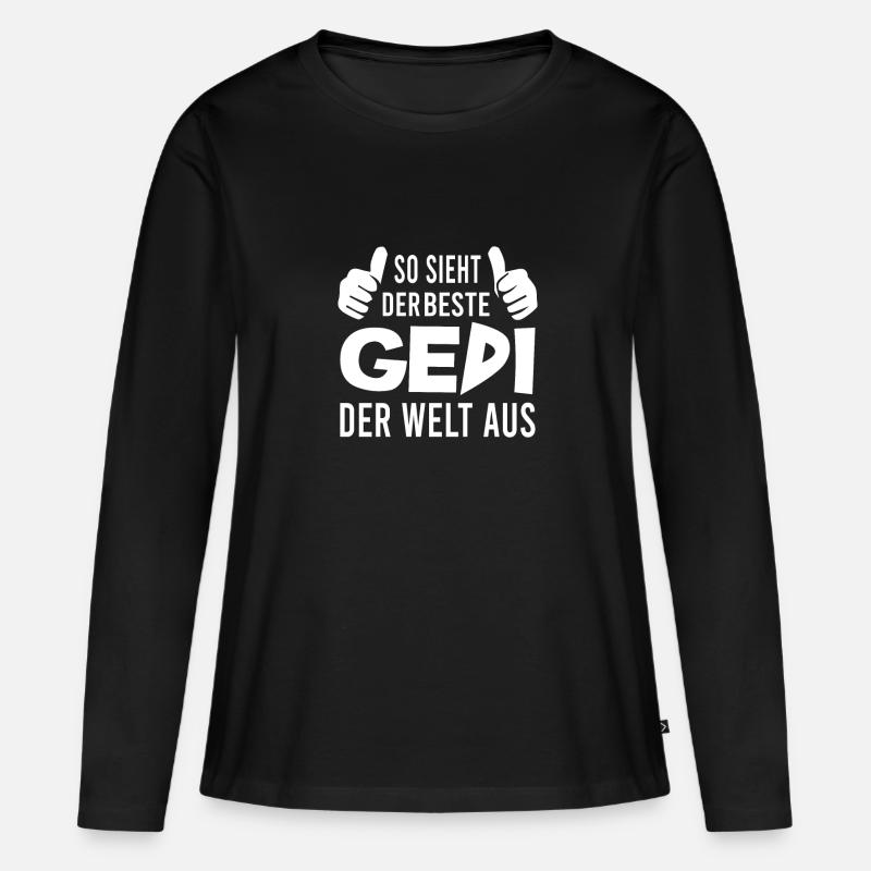 Gedi Geddi Taufpate Patenonkel - Frauen Premium Bio Langarmshirt - Schwarz