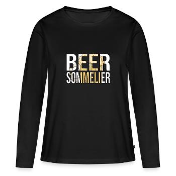 Bière sort buveur de bière cadeau sommelier de bière - T-shirt manches longues Premium bio Femme - noir - Devant - Julia (174cm)