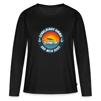 Sonne blauer Himmel und mein Boot - Frauen Premium Bio Langarmshirt - Schwarz - Vorne - Julia (174cm)