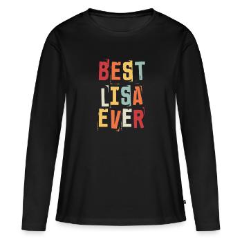 Meilleur Lisa Jamais Noms de naissance populaires Lisa Costume - T-shirt manches longues Premium bio Femme - noir - Devant - Julia (174cm)