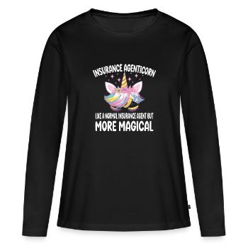 Agent d’assurance ike un Agent normal cadeaux - T-shirt manches longues Premium bio Femme - noir - Devant - Julia (174cm)