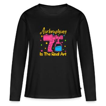 Cool Artist Airbrushing Is The Real Art Motiv Gift - Women's Premium Organic Long Sleeve Shirt - black - Front - Julia (174cm)