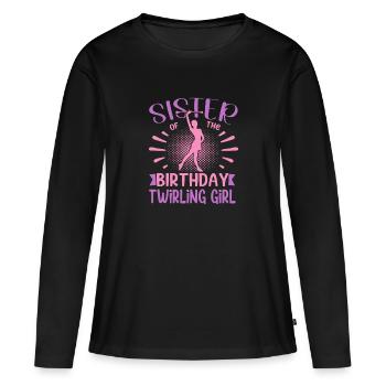 Sœur De La Famille De La Fille D’anniversaire Twirling - T-shirt manches longues Premium bio Femme - noir - Devant - Julia (174cm)