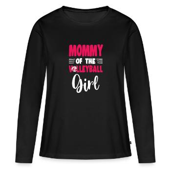 Maman de la fête familiale de volley-ball de la fille d’anniversaire - T-shirt manches longues Premium bio Femme - noir - Devant - Julia (174cm)