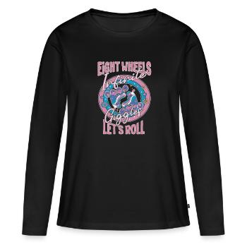 Rollerblades Blade Eight Wheels Let ́s Roll Cadeaux - T-shirt manches longues Premium bio Femme - noir - Devant - Julia (174cm)