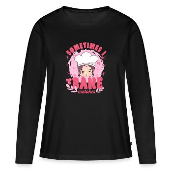 Cake Baker Sometimes Bake Mistakes Cupcake - Women's Premium Organic Long Sleeve Shirt - black - Front - Julia (174cm)