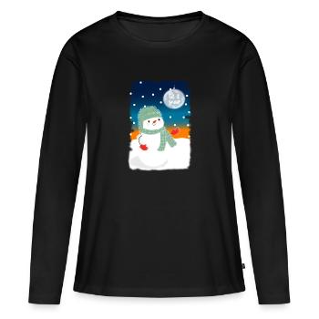 bonhomme de neige Let It Snow Man Lover cadeau - T-shirt manches longues Premium bio Femme - noir - Devant - Julia (174cm)