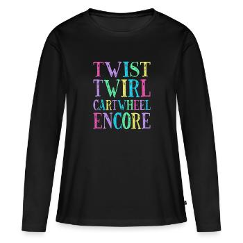 Cartwheeling Acrobat Twist Twirl Cartwheel Gift - T-shirt manches longues Premium bio Femme - noir - Devant - Julia (174cm)