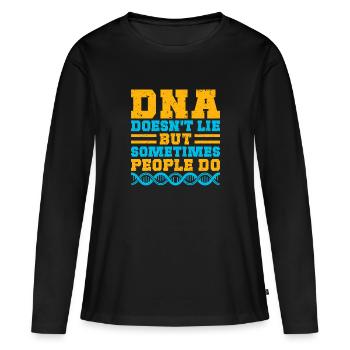 L’ADN ne ment pas - T-shirt manches longues Premium bio Femme - noir - Devant - Julia (174cm)