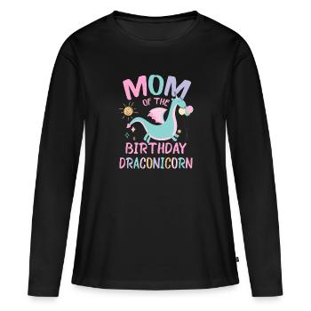 Maman de la fête de famille Dracon - T-shirt manches longues Premium bio Femme - noir - Devant - Julia (174cm)