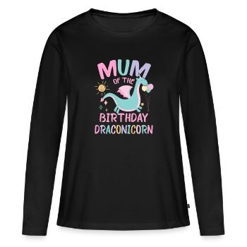 Maman de la fête de famille Dracon - T-shirt manches longues Premium bio Femme - noir - Devant - Julia (174cm)