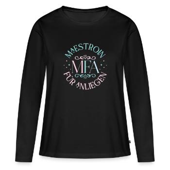 MFA Assistant médical Maestroin - T-shirt manches longues Premium bio Femme - noir - Devant - Julia (174cm)
