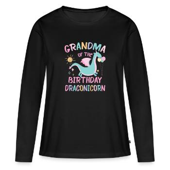 Grand-mère de la fête de famille Dracon - T-shirt manches longues Premium bio Femme - noir - Devant - Julia (174cm)