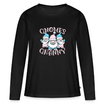 Garden Gnome Costume Gnomes Granny Gnome - Women's Premium Organic Long Sleeve Shirt - black - Front - Julia (174cm)