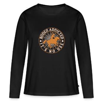 Western Rider Rodeo Addicted Rodeo - T-shirt manches longues Premium bio Femme - noir - Devant - Julia (174cm)