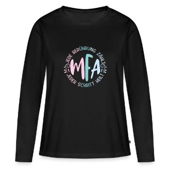 MFA Every Touch Counts Medical - Women's Premium Organic Long Sleeve Shirt - black - Front - Julia (174cm)