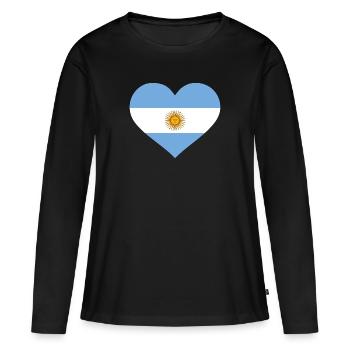 Argentine - T-shirt manches longues Premium bio Femme - noir - Devant - Julia (174cm)