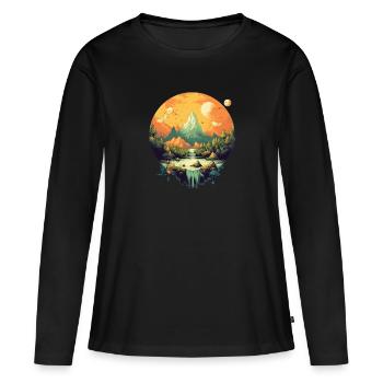 Paysage - T-shirt manches longues Premium bio Femme - noir - Devant - Julia (174cm)
