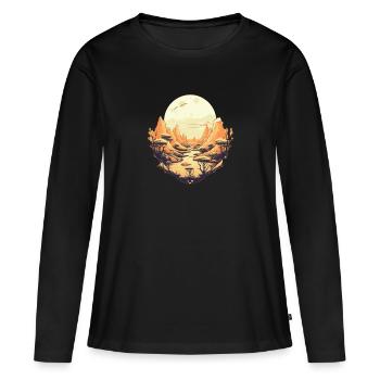 Paysage - T-shirt manches longues Premium bio Femme - noir - Devant - Julia (174cm)