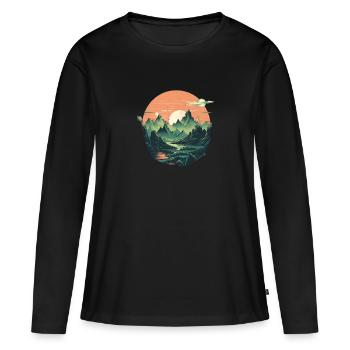 Landscape - Women's Premium Organic Long Sleeve Shirt - black - Front - Julia (174cm)