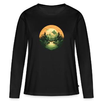 Paysage - T-shirt manches longues Premium bio Femme - noir - Devant - Julia (174cm)