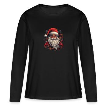 Santa Claus - Women's Premium Organic Long Sleeve Shirt - black - Front - Julia (174cm)