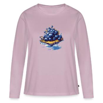 Blaubeere - Frauen Premium Bio Langarmshirt - Altrosa - Vorne - Julia (174cm)