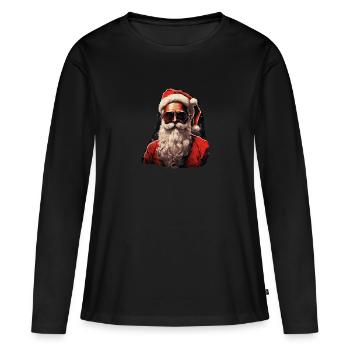 Santa Claus - Women's Premium Organic Long Sleeve Shirt - black - Front - Julia (174cm)