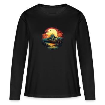 Paysage - T-shirt manches longues Premium bio Femme - noir - Devant - Julia (174cm)