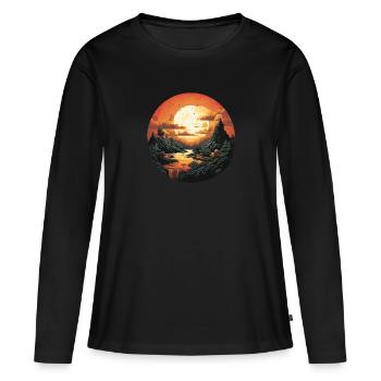 Paysage - T-shirt manches longues Premium bio Femme - noir - Devant - Julia (174cm)