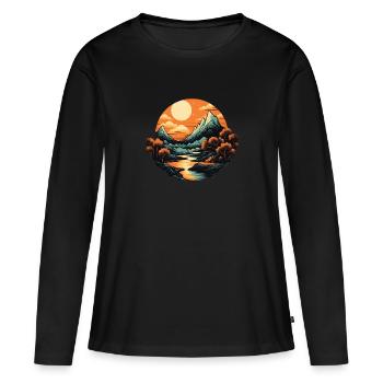 Paysage - T-shirt manches longues Premium bio Femme - noir - Devant - Julia (174cm)