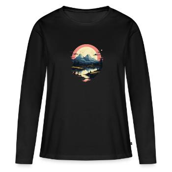 Paysage - T-shirt manches longues Premium bio Femme - noir - Devant - Julia (174cm)