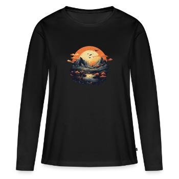 Paysage - T-shirt manches longues Premium bio Femme - noir - Devant - Julia (174cm)