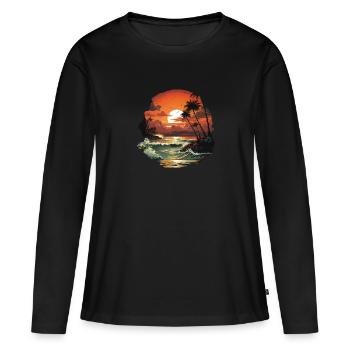 Tropical - T-shirt manches longues Premium bio Femme - noir - Devant - Julia (174cm)