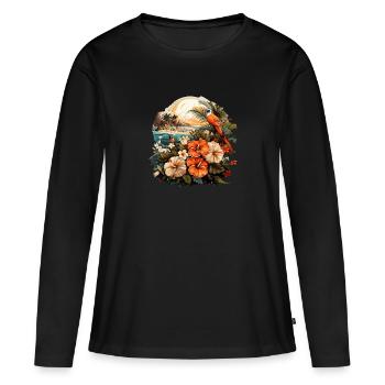 Tropical - T-shirt manches longues Premium bio Femme - noir - Devant - Julia (174cm)