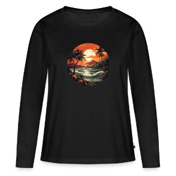 Tropical - Women's Premium Organic Long Sleeve Shirt - black - Front - Julia (174cm)