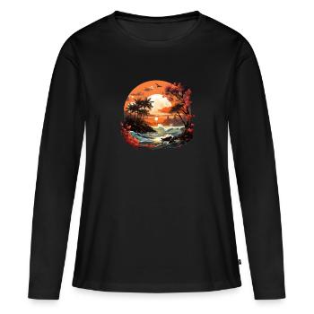 Tropical - T-shirt manches longues Premium bio Femme - noir - Devant - Julia (174cm)