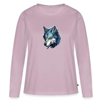 Wolf - Illustration - Frauen Premium Bio Langarmshirt - Altrosa - Vorne - Julia (174cm)