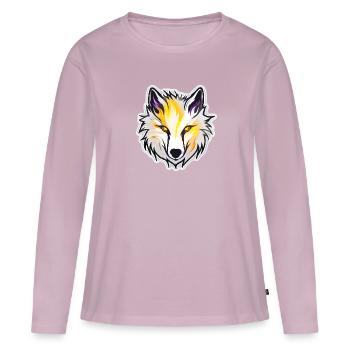 Wolf - Illustration - Frauen Premium Bio Langarmshirt - Altrosa - Vorne - Julia (174cm)